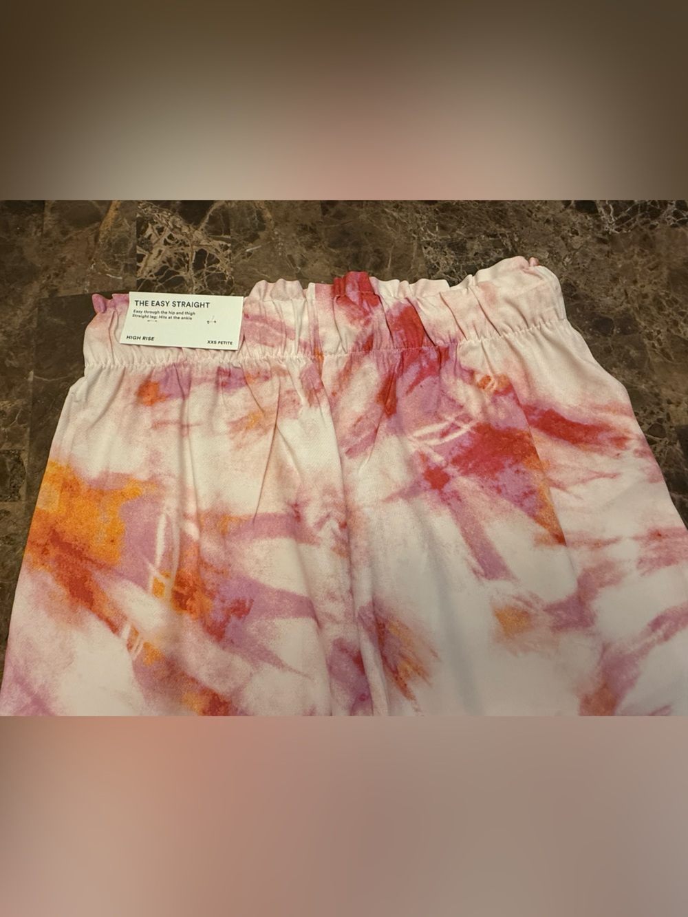 Ann Taylor White Tie-Dye Joggers with Pink, Red & Orange Accents - Picture 14 of 16